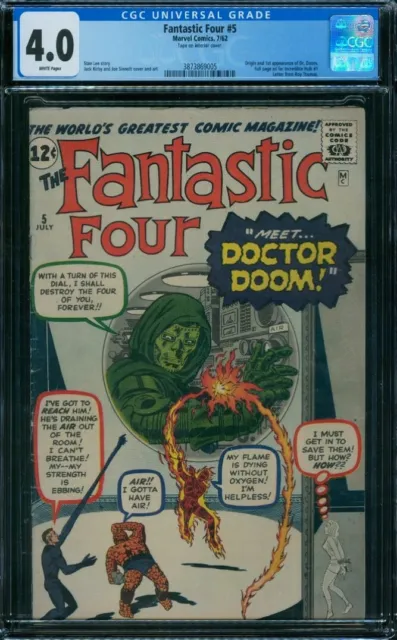 Fantastic Four 5  CGC 4.0  1st Dr. Doom  White Pages!
