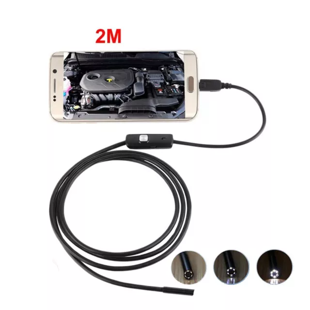 Waterproof Endoscope 2m Car Care Repair Tools Camera Telescopic Mirror Camera