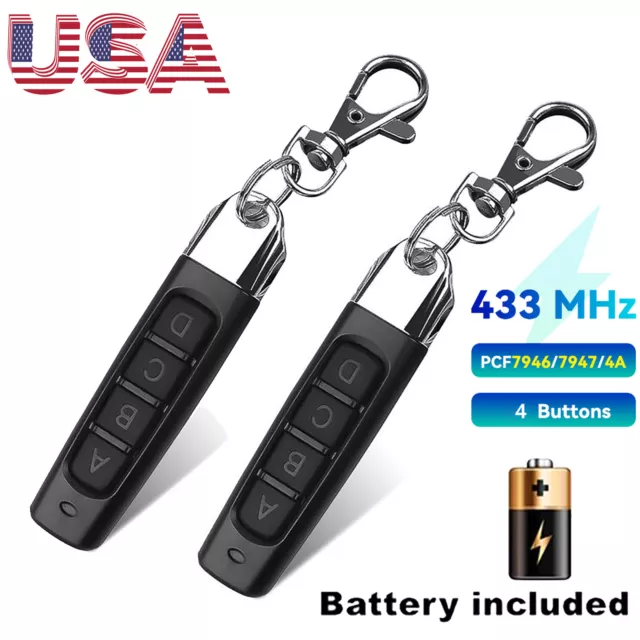 2X UNIVERSAL ELECTRIC Cloning Remote Control Key Fob 433MHz For Gate Garage  Door $8.11 - PicClick