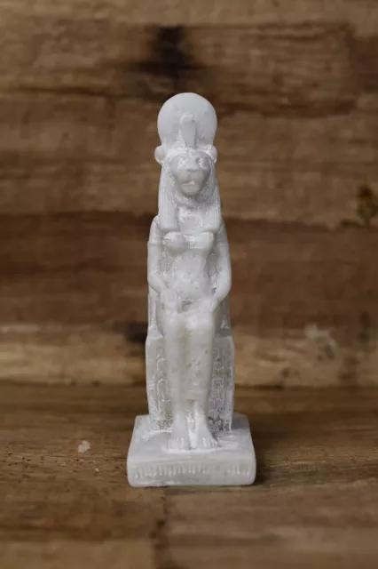 Statue of Egyptian goddess Sekhmet seated, lady of war made in Egypt