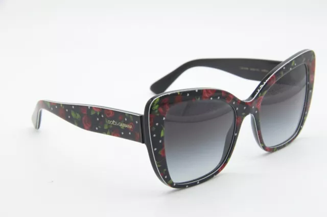 New Dolce & Gabbana Dg 4348 3229/8G Black Red Authentic Sunglasses Dg4348 54-20