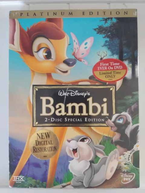 Bambi (DVD, 2-Disc Set, Special Edition/Platinum Edition) New Factory Sealed