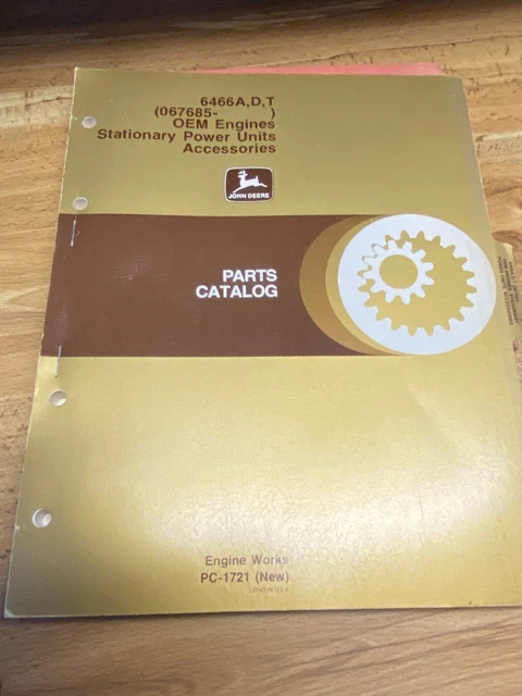 Original John Deere 6466 A,D,T  OEM Manual Book parts catalog