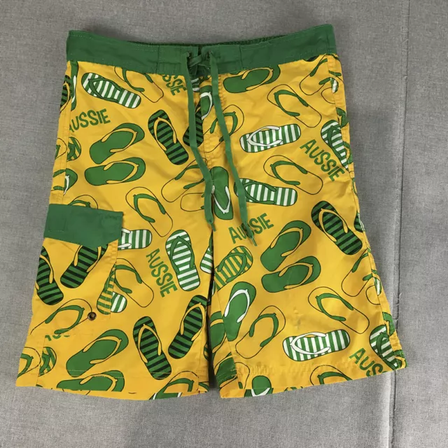 ASC Kids Boys Board Shorts Size 14 Yellow Green Surf Swim Australian Boardies