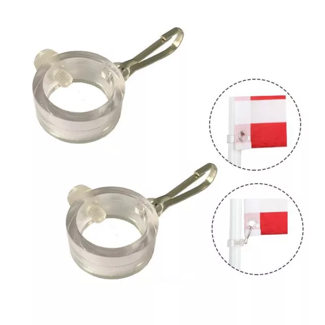 2* Anti-Wrap Flag Pole Mounting Rings Grommet-Clip Attachments