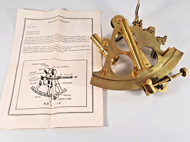 Seefahrer Sextant Messing Optik - Nachbildung eines Spiegelsextanten Dekoration