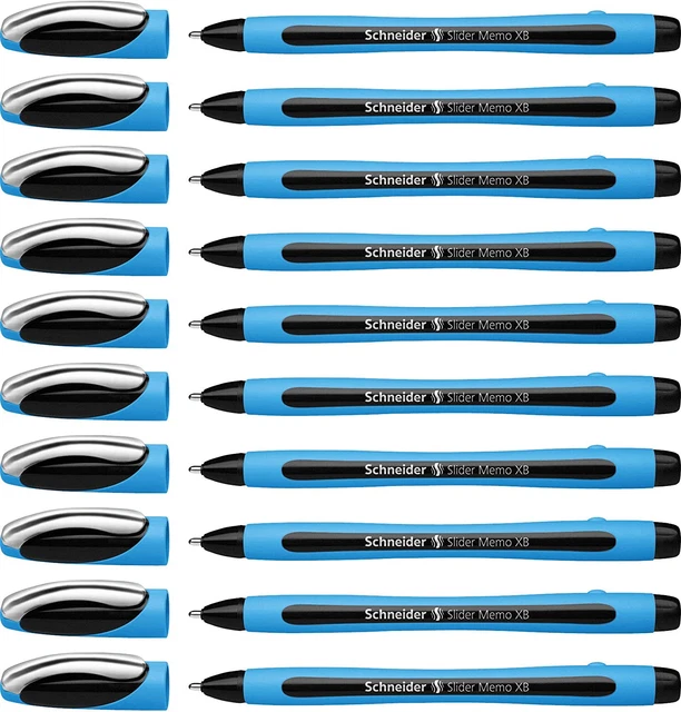 Schneider Slider Memo XB (Extra Broad) Ballpoint Pen, 1.4 Mm, Light Blue Barrel,