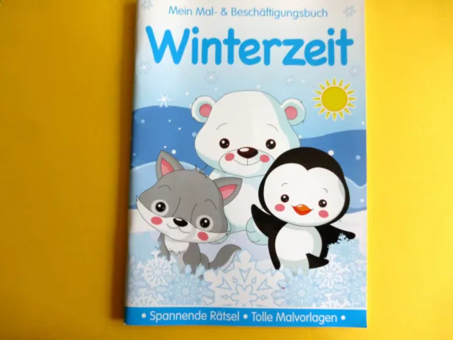 Malbuch Mal-und Rätselspaß Winterzeit für Kinder ca:64Seiten ca:30x21cm