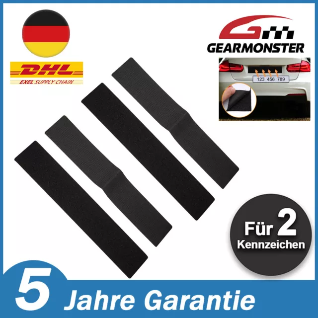 2 x supporto targa velcro senza cornice invisibile 50*10 cm nero