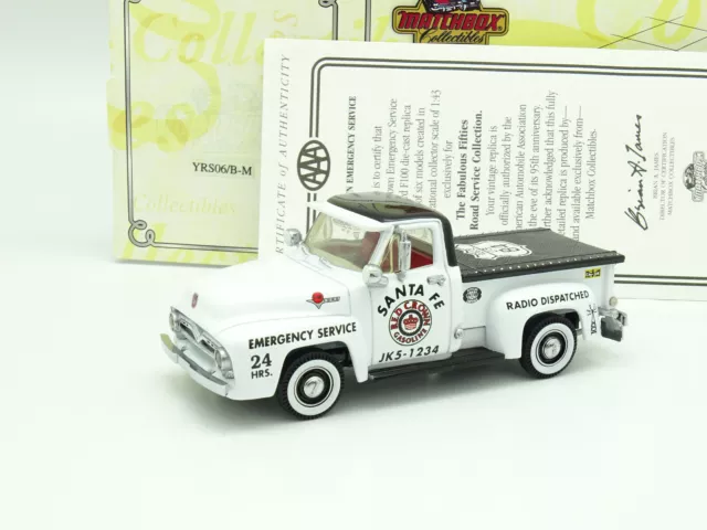 MATCHBOX 1 43 Ford F100 Pick Up 1955 Red Crown Gasoline Santa Fe