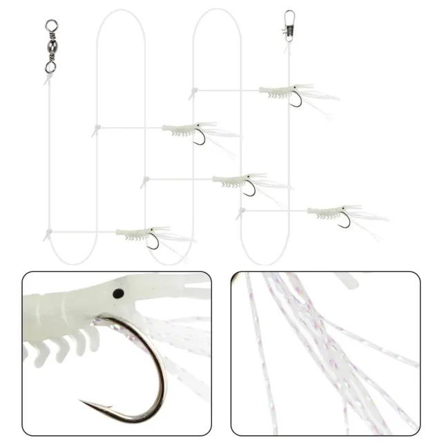 VERSATILE SOFT SILICONE Luminous Bait Jigs Pack of 5 Fishing Rigs with  Hooks $12.93 - PicClick AU