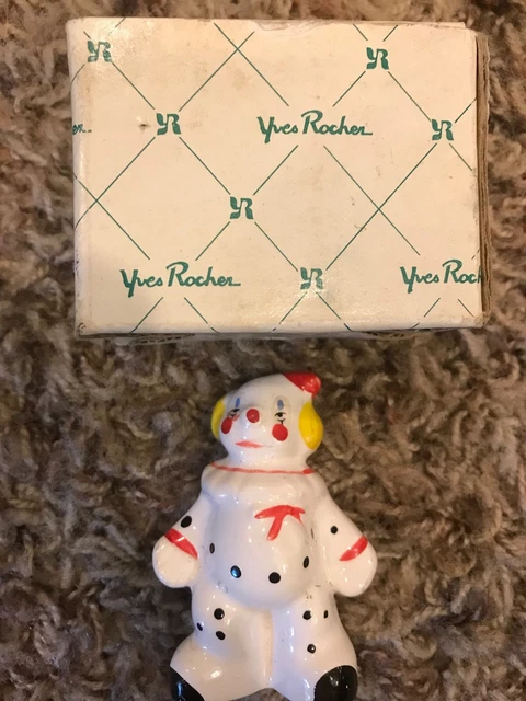 Yves Rocher Poupee Clown Porcelaine & Tissu Habits Noeud Papillon H 23Cm