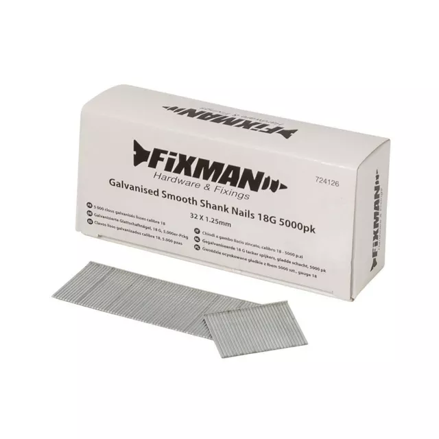 Fixman 32 x 1,25 mm chiodi gambo lisci zincati 18G 5000pk 724126