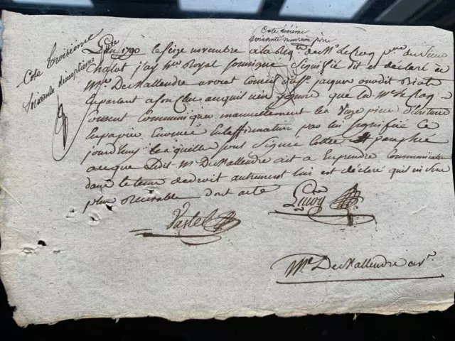 Original November 16, 1790 Antik Französisch Handgeschrieben Pergament