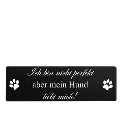 Buntes Shabby Chic Vintage Schild Ich bin nicht perfekt aber mein Hund liebt mic