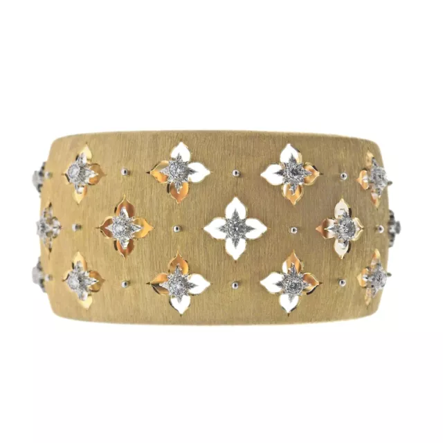 Buccellati Gold Macri Giglio Diamond Cuff Bracelet