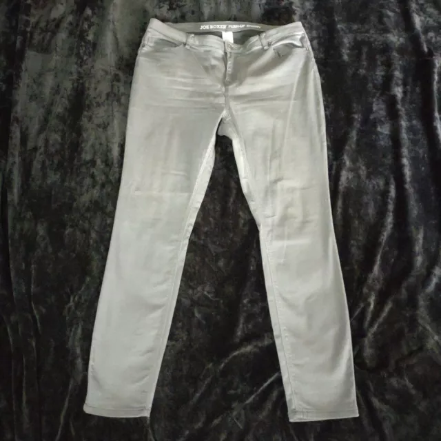 Joe Boxer Women Size 15 Gray Slim Fit Push Up Skinny Pants EUC