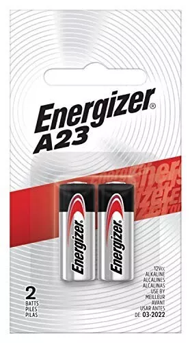 NEW Energizer A23 Battery 12Volt 23AE 21/23 GP23 23A 23GA MN21 2 Pack Sealed