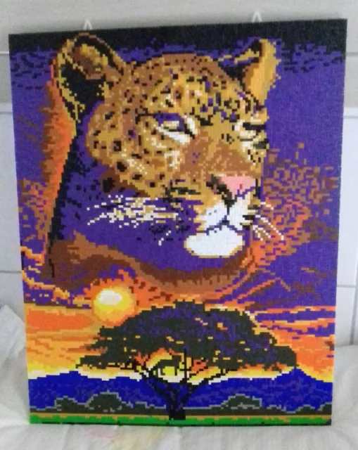 Ministeck Blid fertig gesteckt Leopard in der Sonne 66x53 cm Neu