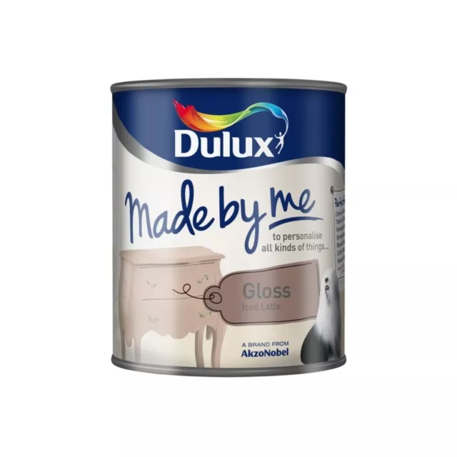 Dulux Made By Me Gloss - Iced Latte - Grey Gloss - Furniture Paint - 750ml