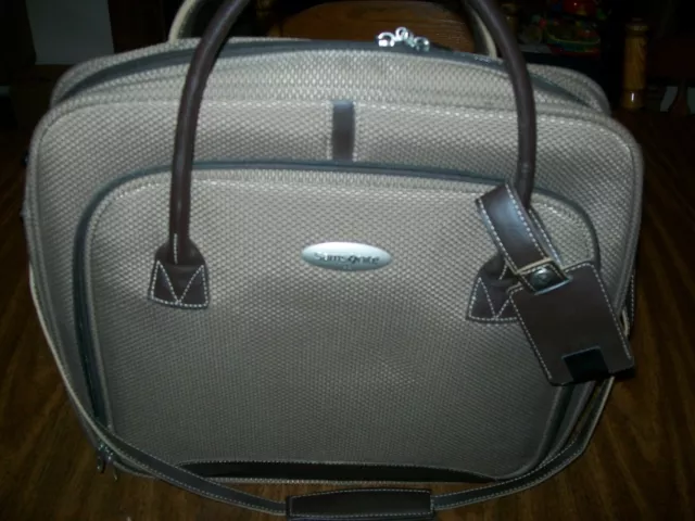 Vintage Samsonite Luggage Brown Carry On Travel Tote Bag