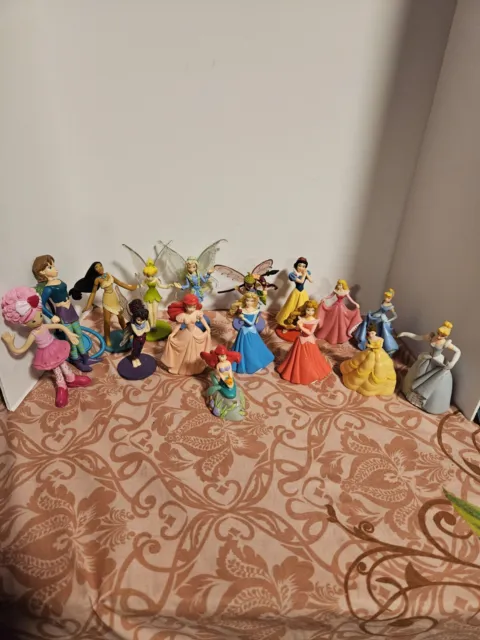PVC Disney Princess Collectibles 2 - 4” Figures Lot Of 16
