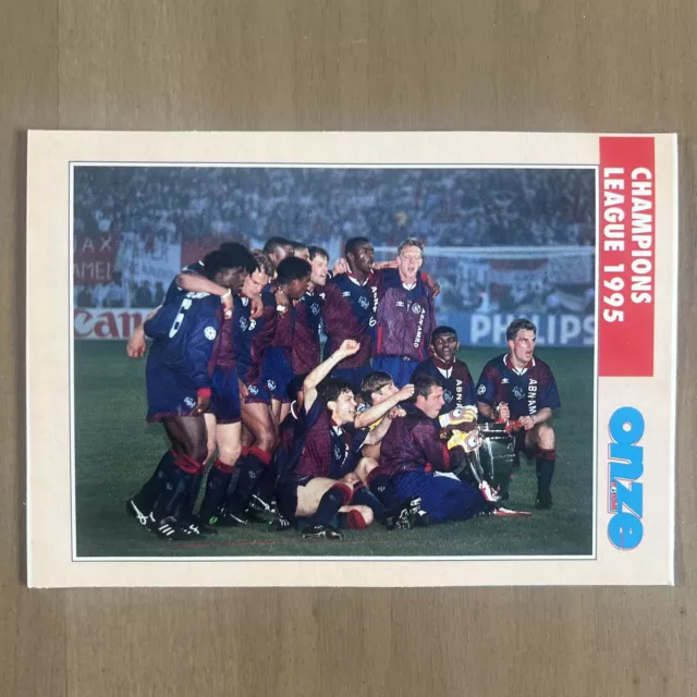 Card Final Champions League 1995 Onze Mondial Ajax Amsterdam Milan Ac