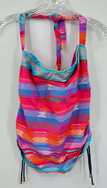 Pez Dor Barcelona Tankini Top Womens Large Aztec Bohemian Side Tie Halter Beach