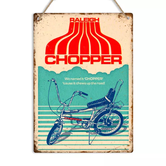 RALEIGH CHOPPER Vintage Retro Metal Tin Sign Wall Bike Plaque Man Cave Garage