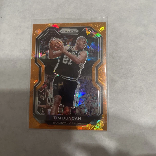 2020-21 Tim Duncan Panini Prizm Orange Cracked Ice #30 Spurs HOF 🔥🔥
