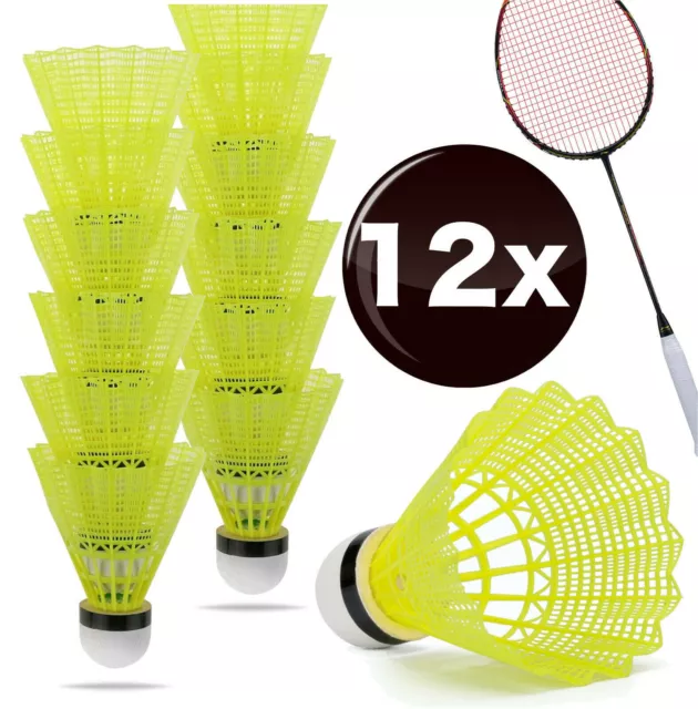 XL Set 12 Stück Federbälle Ersatzbälle für Badminton Federball Ersatzball stabil