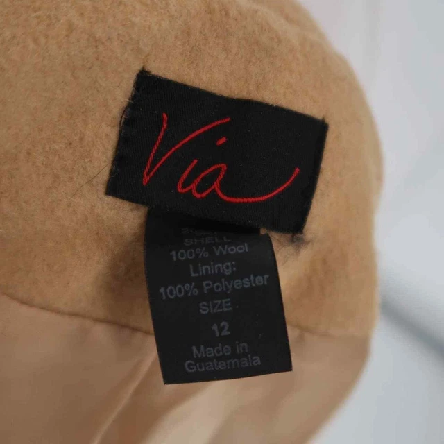 Via Victoria's Secret Camel 100% Wool Overcoat Size 12 2