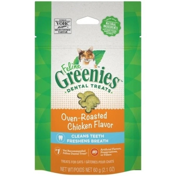 Horno de tratamiento dental Greenies FELINE para gato sabor a pollo asado 2,1 oz