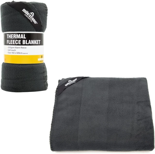 Milestone Campeggio 24680 Coperta Pile Polare Termico/Colore Carbone/150cm x/