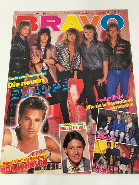 BRAVO 27.11.1986 Europe Duran Duran A-ha Depeche Mode Kim Wilde Bon Jovi