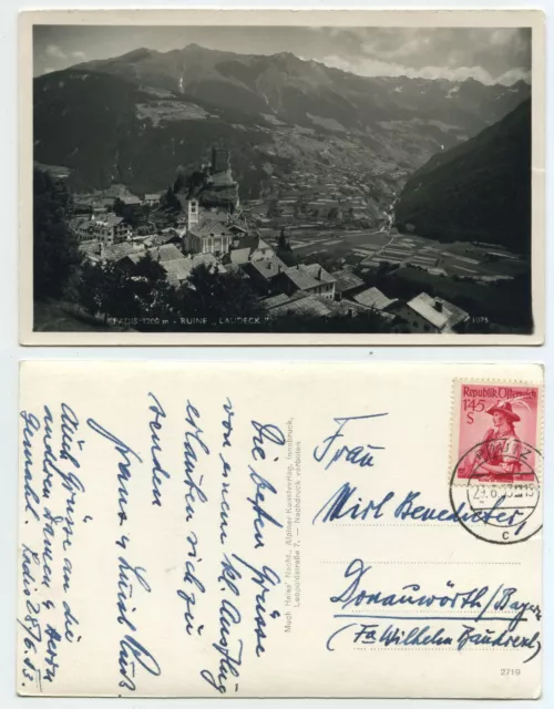 74310 - Ladis - Burgruine Laudeck - Echtfoto - Ansichtskarte, gelaufen 29.6.1953