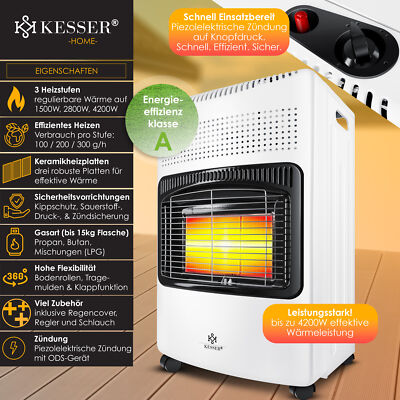 kesser 4200 watt keramik gasheizer inkl gasdruckregler