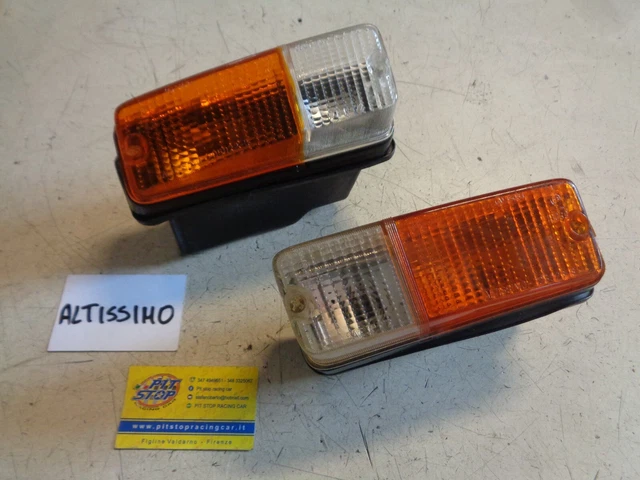 Coppia frecce anteriori SIEM, vetro arancione, cornice nera per Vespa