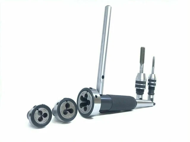 Porte-matrice Métrique Pour Tour (3MT) - Kit Filetage Acier Outils - Supports 16 à 38 Mm - Cône Morse, étui Inclus