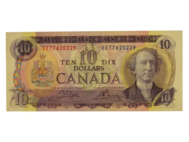 Canada 1971 Ten Dollars Crow/Bouey Banknote in Unc Condition