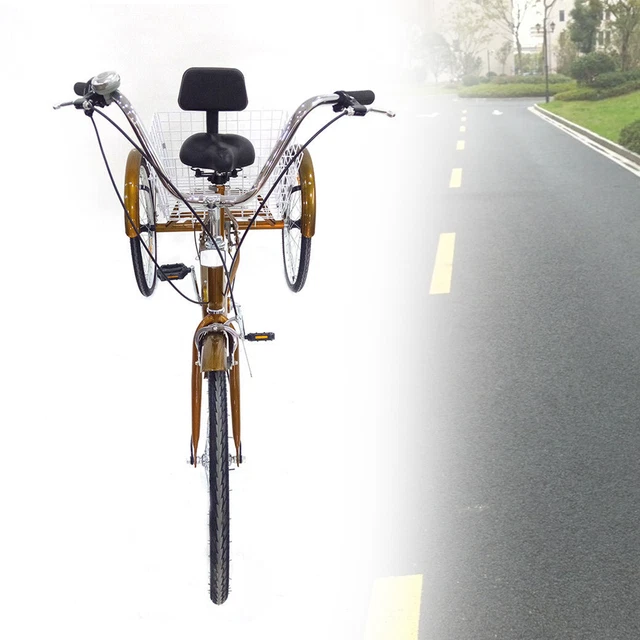 24 ZOLL DREIRAD Erwachsene 3-Rad Fahrrad 6 Gang Rickshaw Bike mit ...