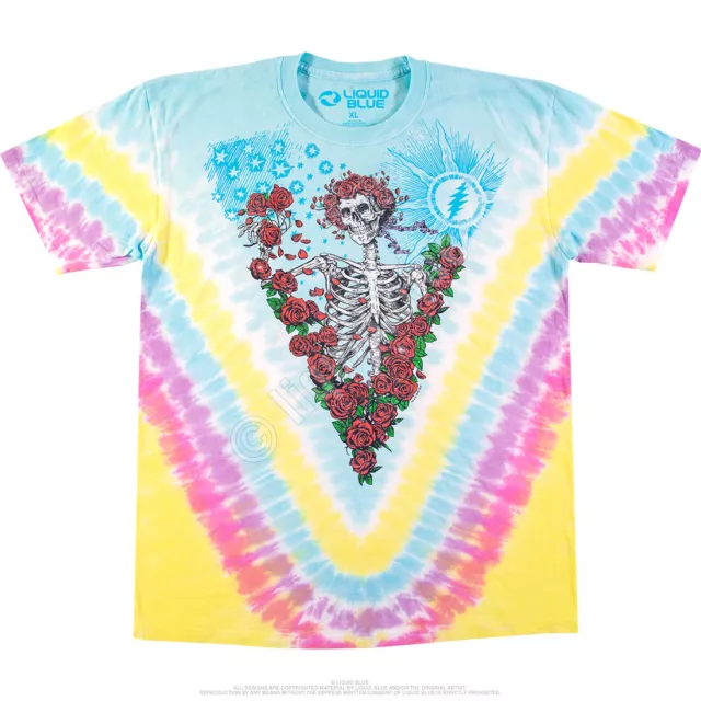 GRATEFUL DEAD-ROSE GARDEN-BERTHA-WHEEL-TIE DYE 2 Sided T-SHIRT S-M-L-XL-XXL-3X