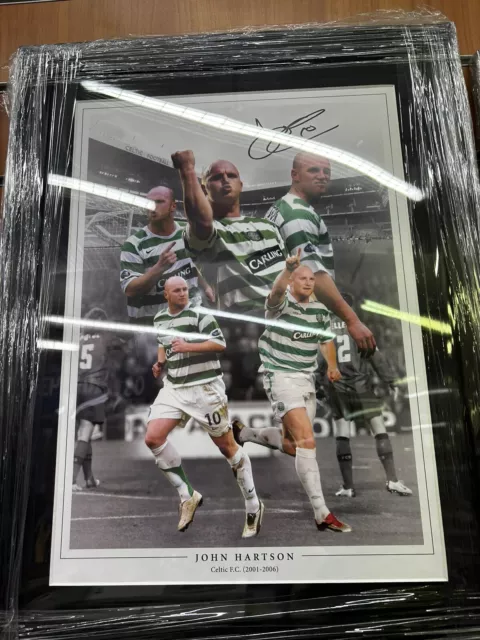 John Hartson Signed Framed Celtic Montage Print- With COA