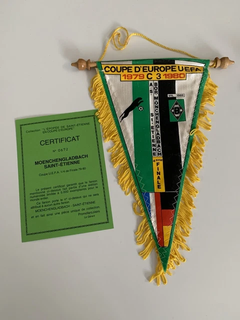 Fanion ASSE Saint-Etienne / Bohemians Prague - Coupe D'Europe 1982-1983 - Rare
