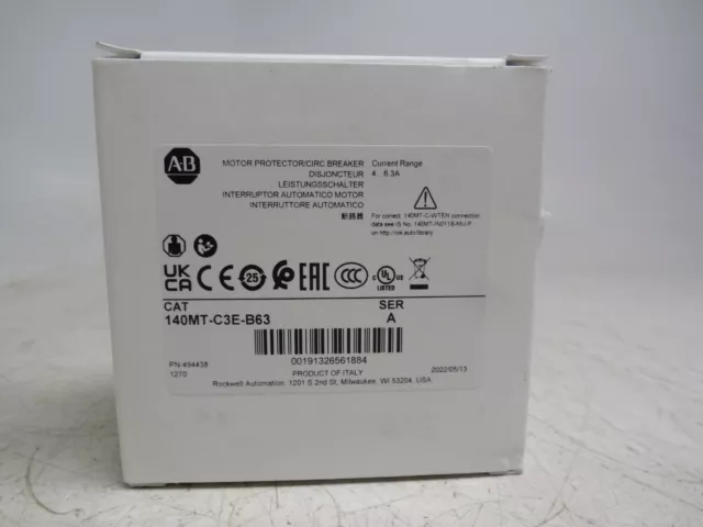 New AB 140MT-C3E-B63 4.0-6.3A 3-Pole Motor Protection Breaker