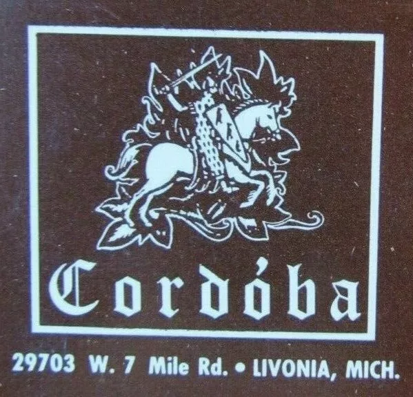 Knight On Matchbook Matchcover: Cordoba Restaurant (Livonia, Michigan) -E13