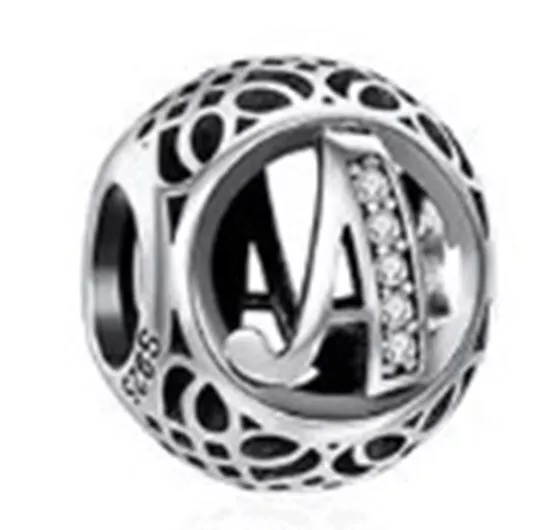 New Pandora Sterling Silver Authentic Vintage Initial Alphabet Letter A Charm