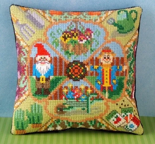 The Gardener Mini Cushion Cross Stitch Kit, Sheena Rogers Designs