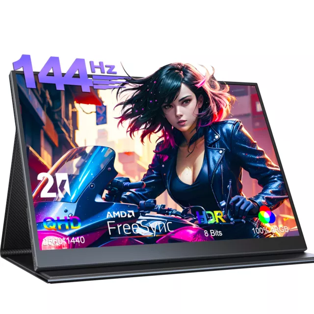 2K 16,1 Zoll 144Hz Tragbarer Monitore QHD Bildschirm 2560*1440 HDMI 2*USB C OTG