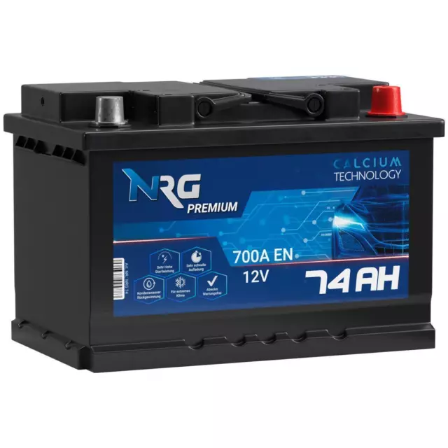 NRG Premium Autobatterie 12V 74Ah WARTUNGSFREI TOP ANGEBOT NEU Batterie 2